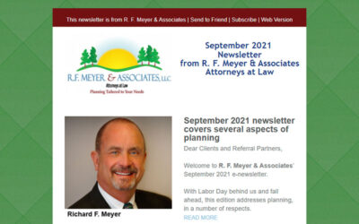 September 2021 newsletter released, covers aspects of planning