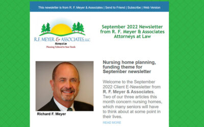 Nursing home planning, senior benefits are theme for September newsletter